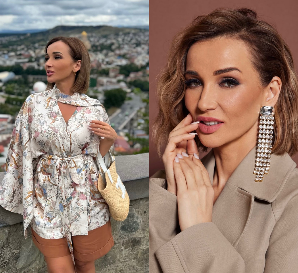 После стольких лет эпатажа - такая женственность и скромность (фото с личных страниц телеведущей).