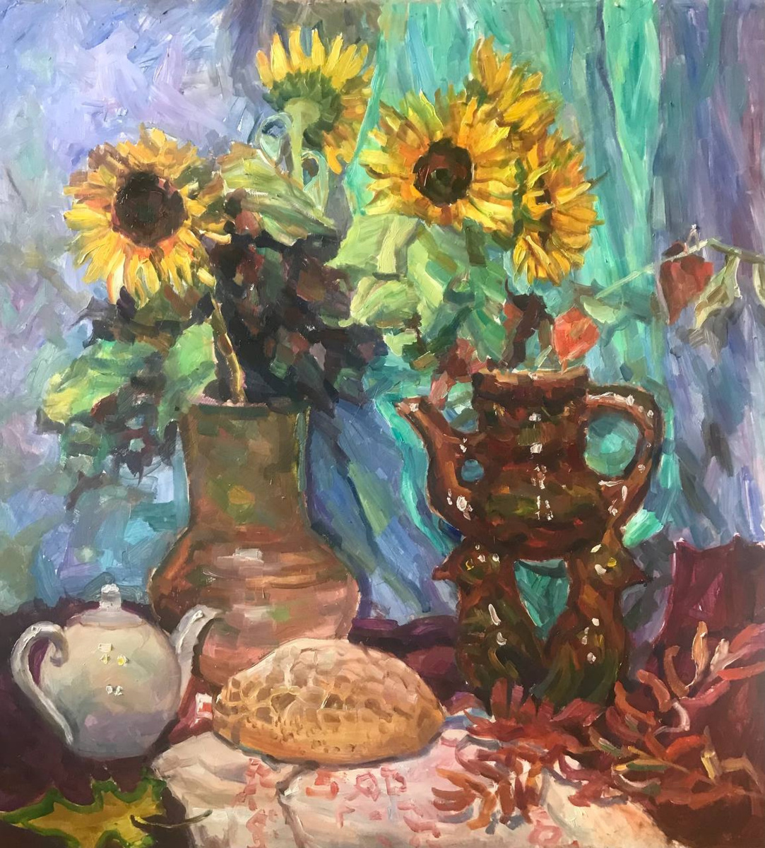 Светлана Синёва «Сентябрьский натюрморт» (2022), 76×70 см