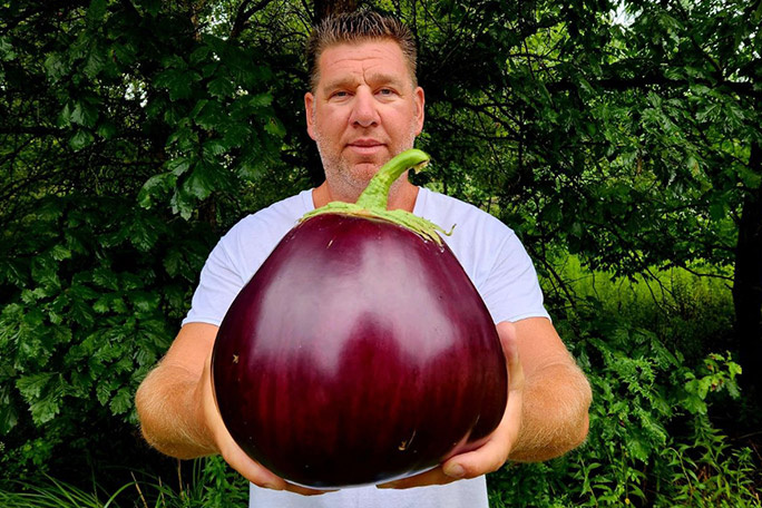 Фермер из Пенсильвании установил новый рекорд: гигантский баклажан весом 3,969 кг!