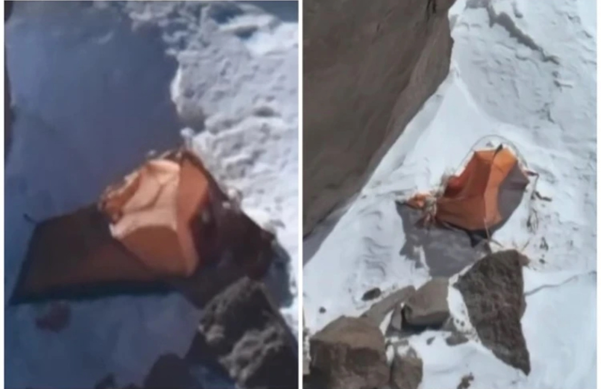 Люди обратили внимание, что в начале палатка выглядела, как на фото слева, а справа, 2 сентября, была собрана 