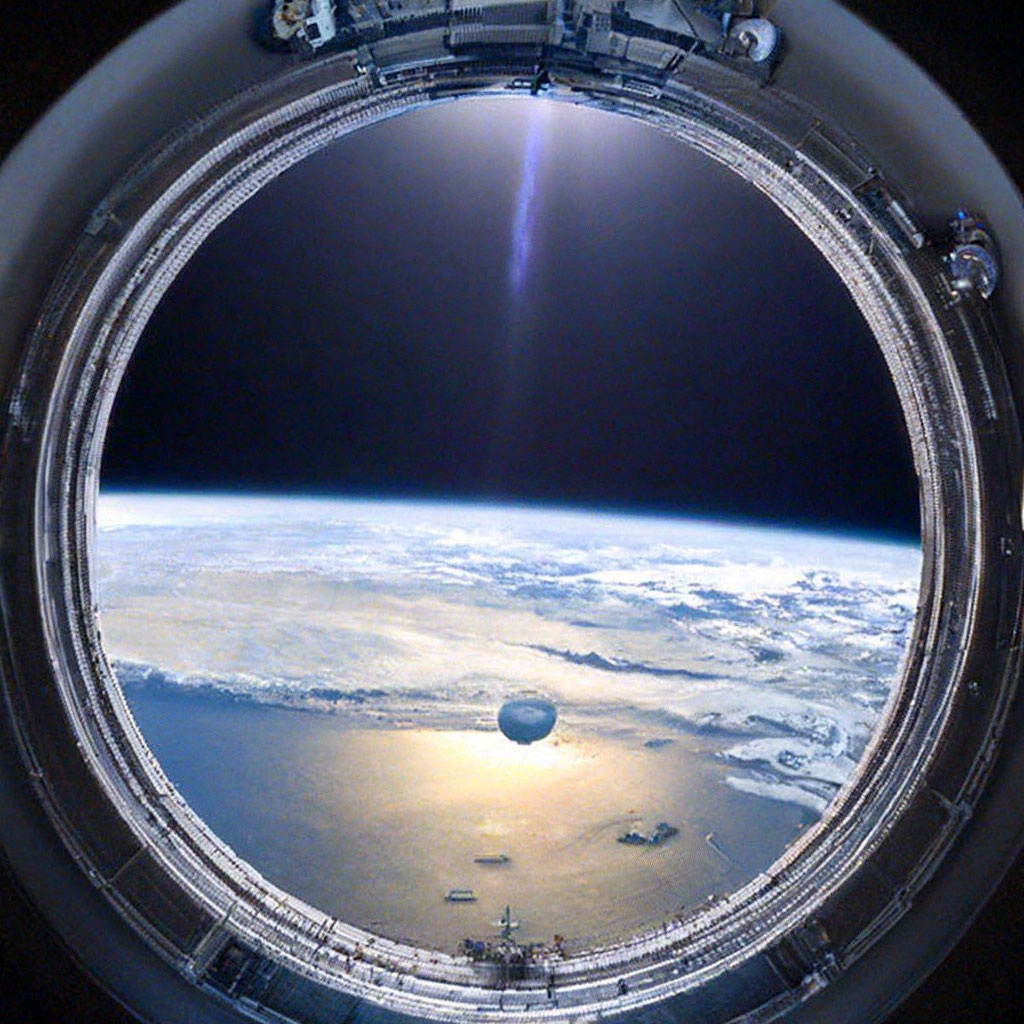 Земля в окне иллюминатора предстаёт беззащитной. Фото из открытых источников. 