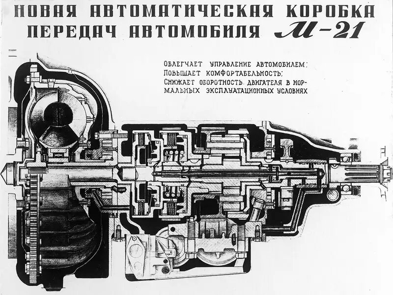 В основе конструкции автоматической коробки передач Волги и Чайки — агрегат Ford.
