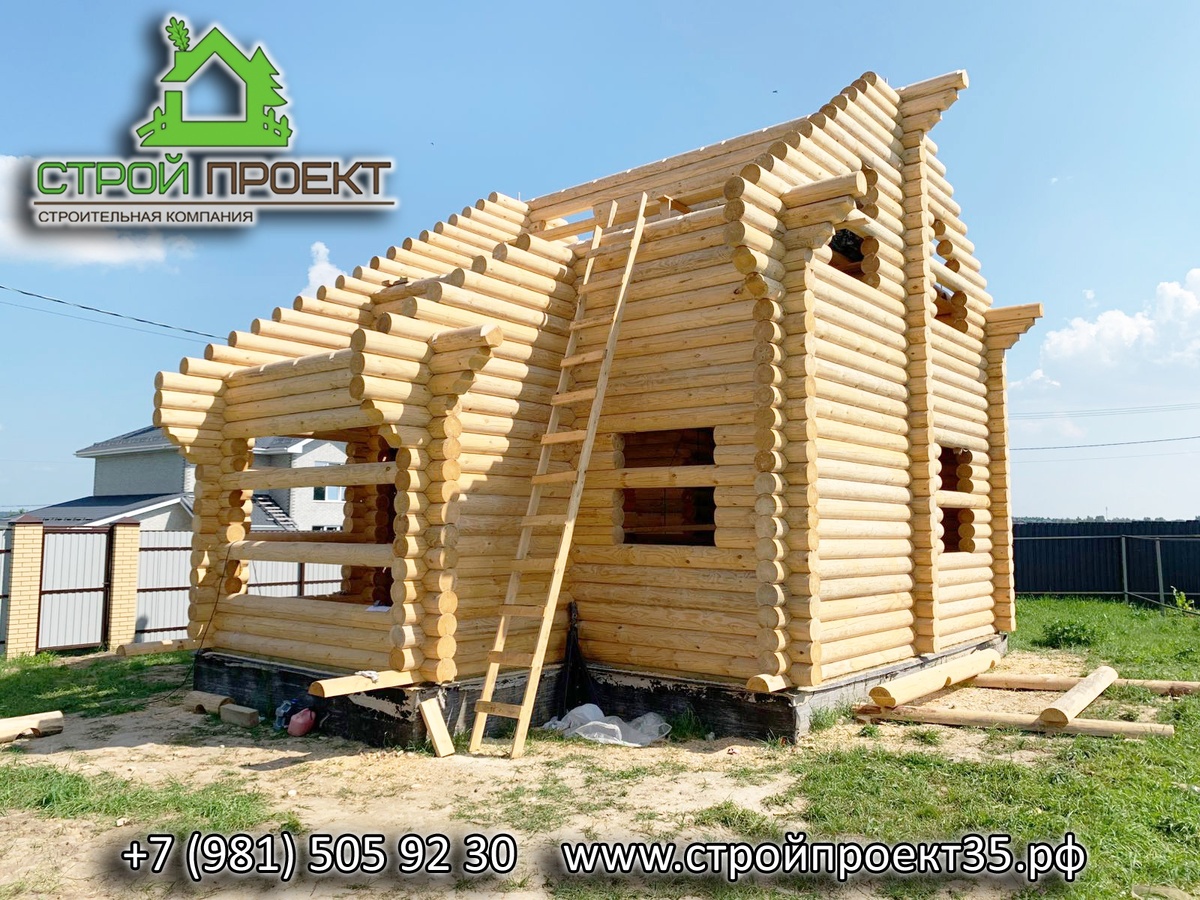 Строительство дома из оцилиндрованного бревна