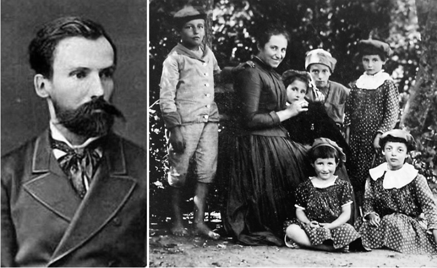 Евгений Александрович Лансере, Екатерина Николаевна Бенуа (Лансере) с детьми: Евгением, Николаем, Зинаидой, Софьей, Екатериной и Марией. Фото: Русский музей