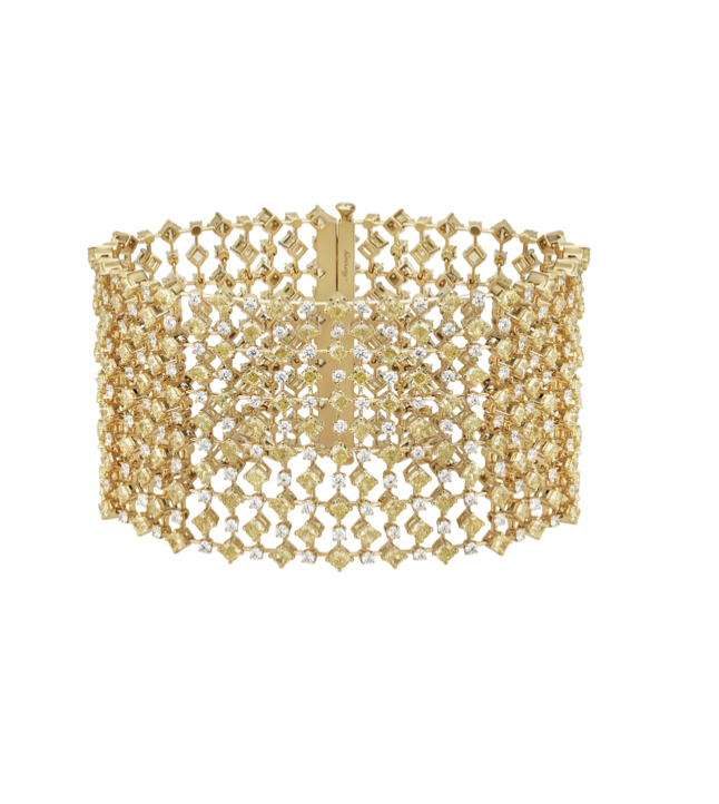 Браслет Mercury Classic из желтого и белого золота с желтыми и прозрачными бриллиантами