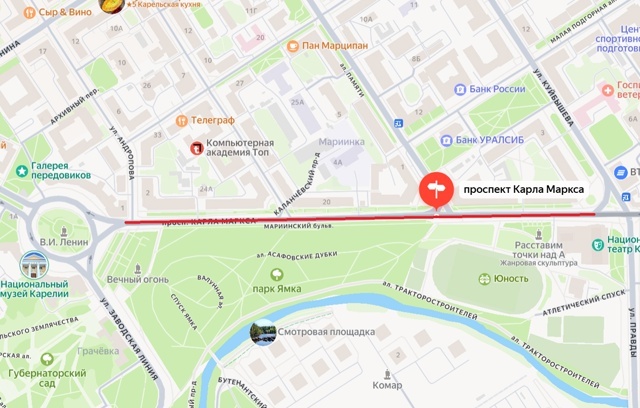    Ремонт на Карла Маркса в Петрозаводске загнал фуру в ловушкучитатель "Фактора"