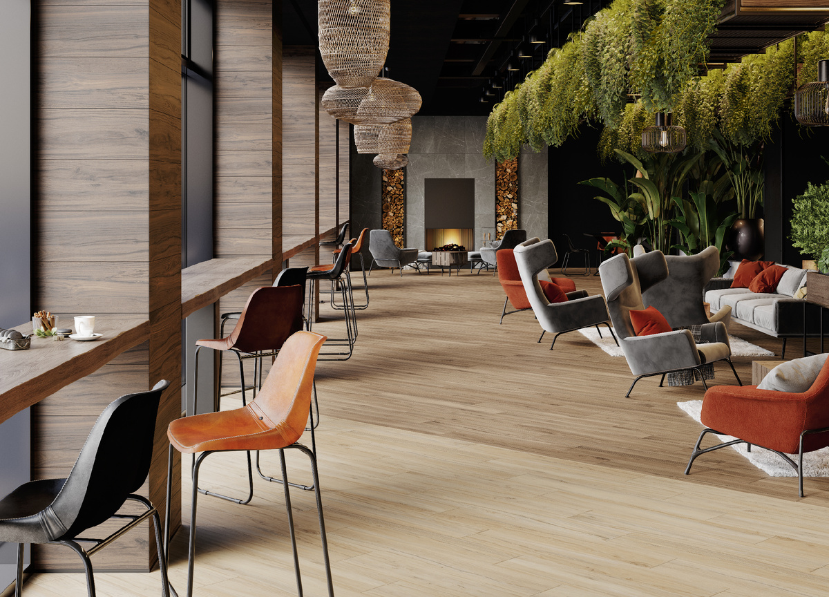 Диагональная раскладка на полу керамогранита Alleya от KERRANOVA