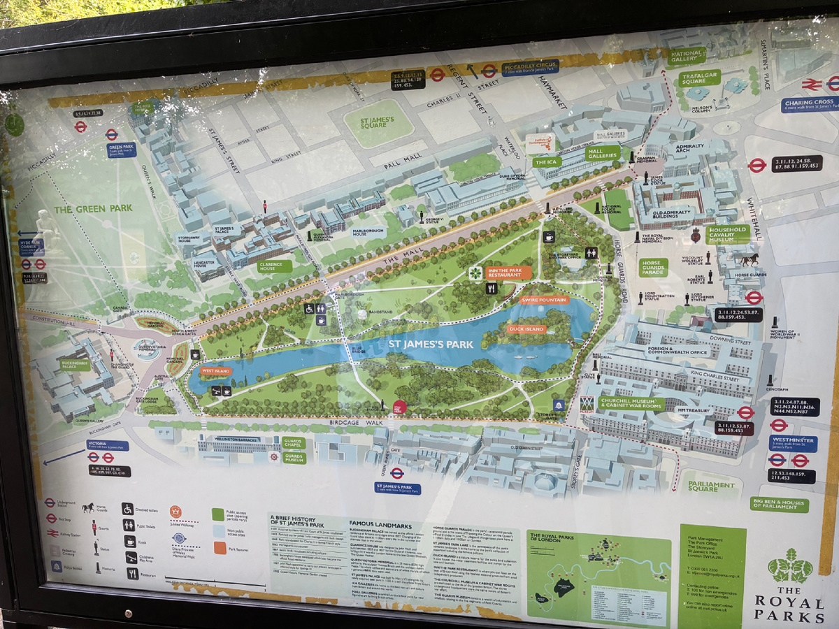 Карта Сент-Джеймс парка (St James's Park). Фото из личного архива