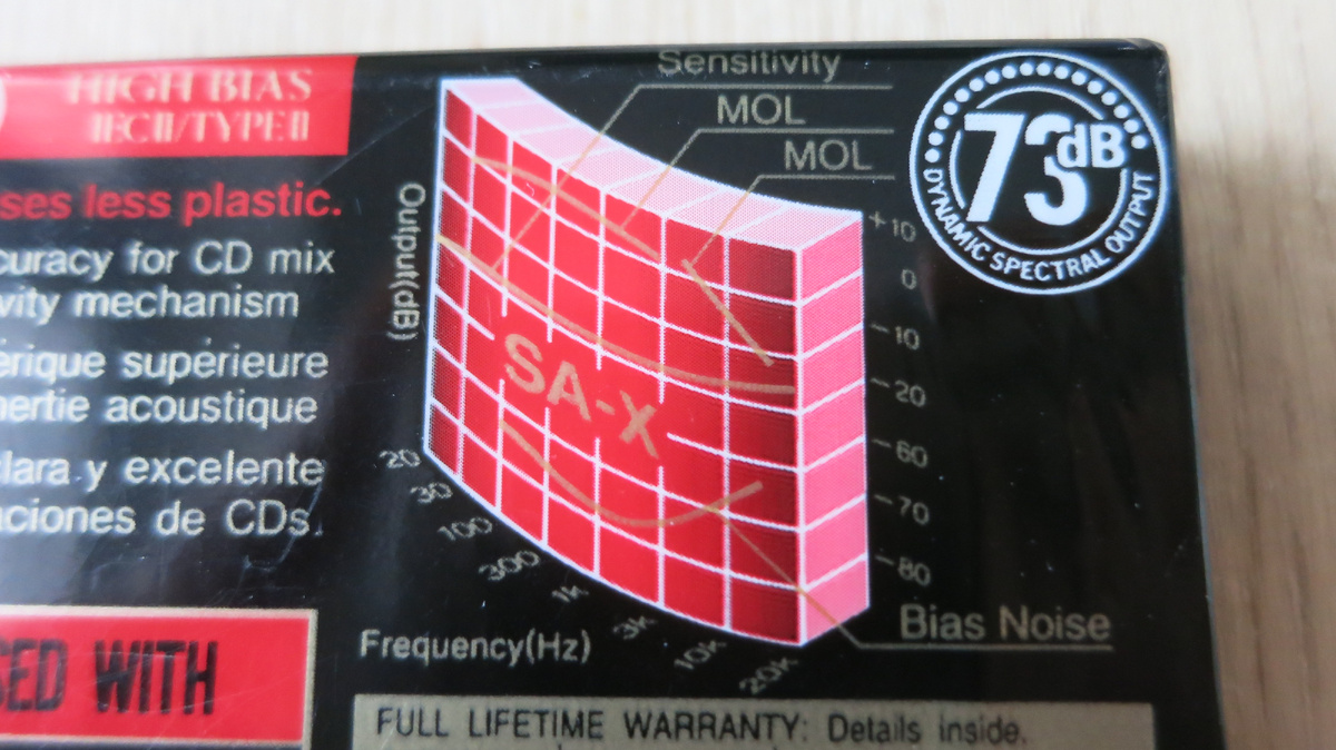 псевдо-хром TDK SA-X: "выхлоп" 73 дБ !!!