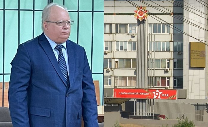 Сергей Канунников и стела после благоустройства.