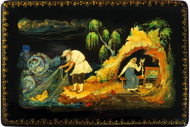Буторин А. Н. Шкатулка «Сказка о рыбаке и рыбке», 1953