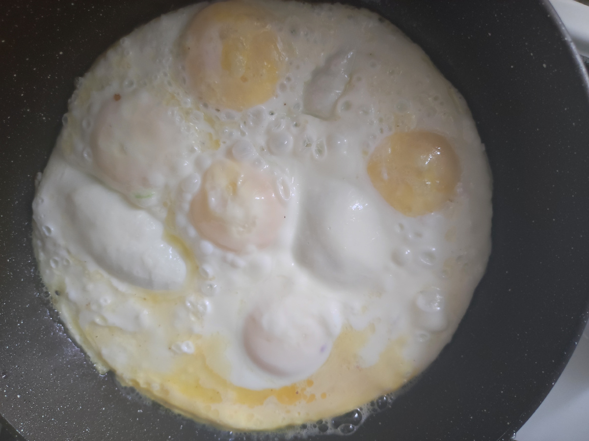 Глазунья на завтрак. Фото автора.