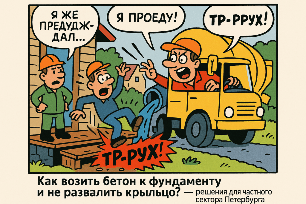    Правильная транспортировка бетона — ключевой фактор для долговечности фундамента и сохранности крыльца.