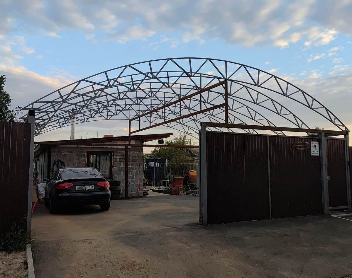 Монтаж навеса. 