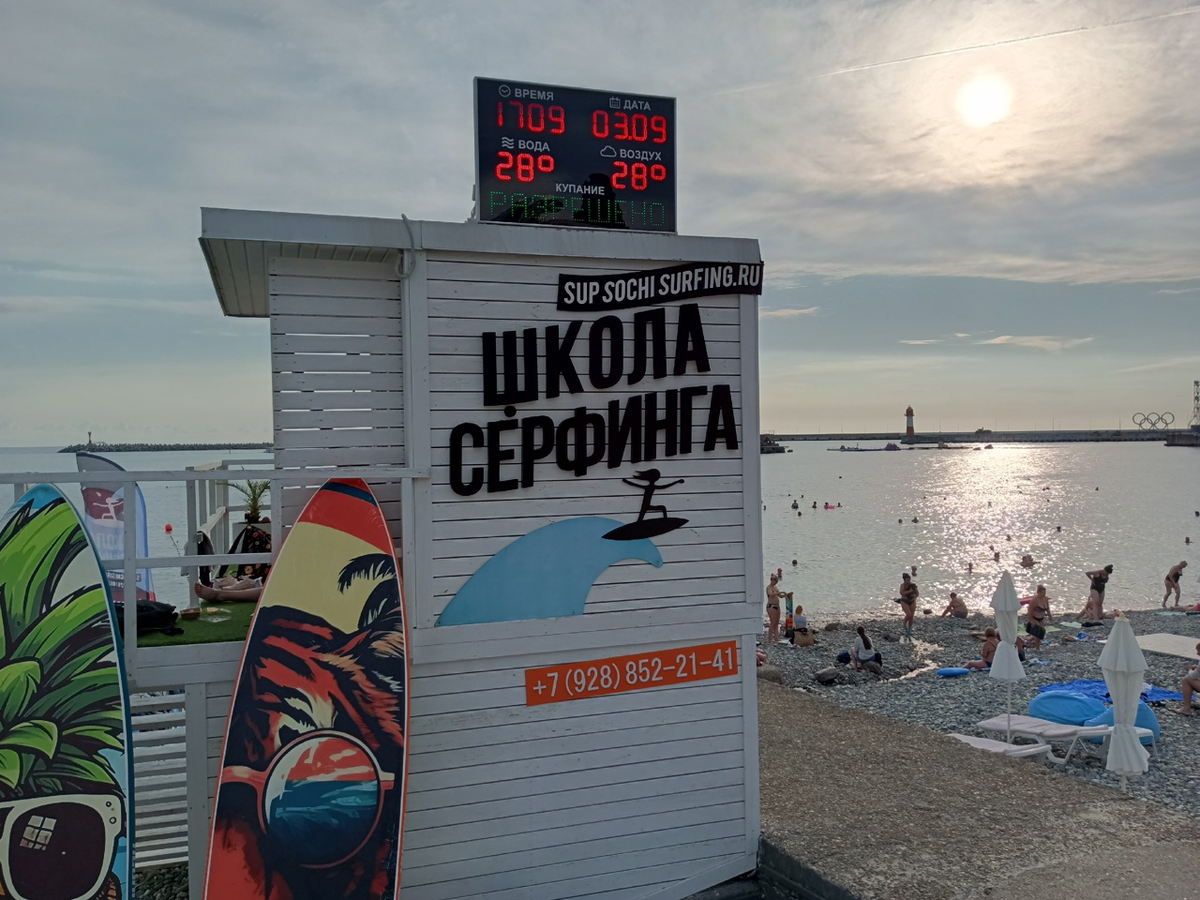 Море и воздух сравнялись, а это сегодня еще пасмурно