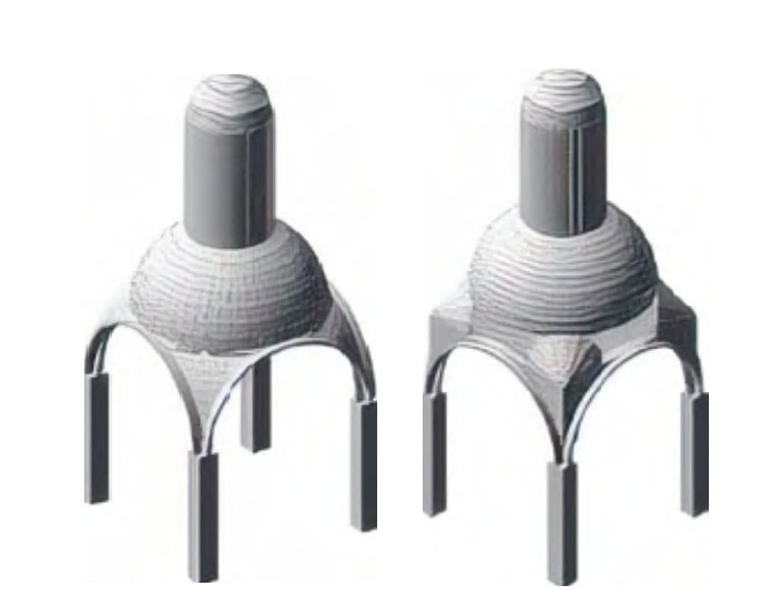 КЭ Модель № 1 (слева) и КЭ Модель № 2 (справа)
