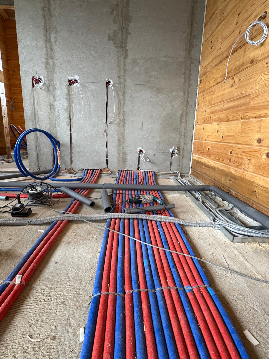 прокладка коммуникаций в кухне деревянного дома: водоснабжение, канализация и отопление