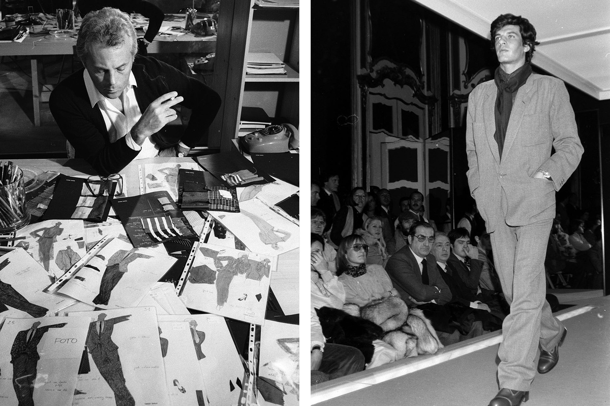    Армани за работой / Модель мужской коллекции Джорджо Армани, осень-зима 1978