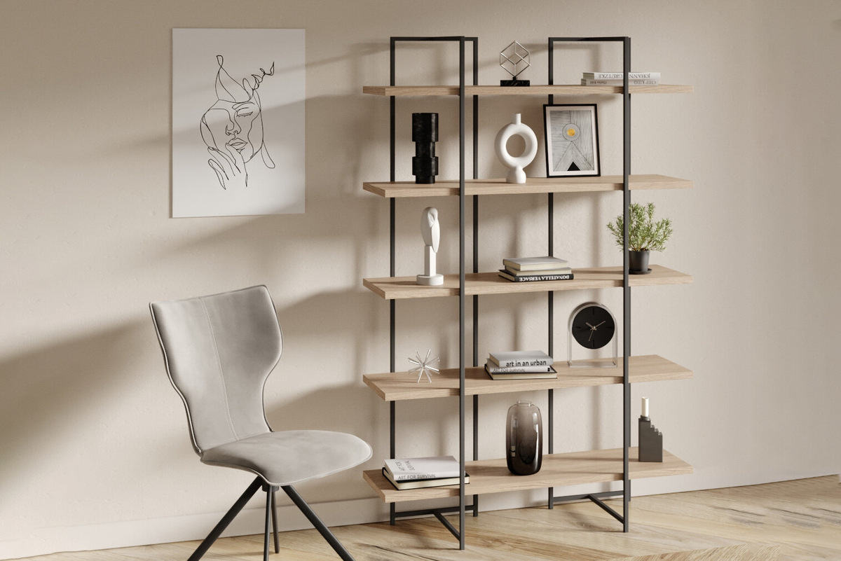 Стеллаж пристенный Jay со шпонированными полками, SK Design
