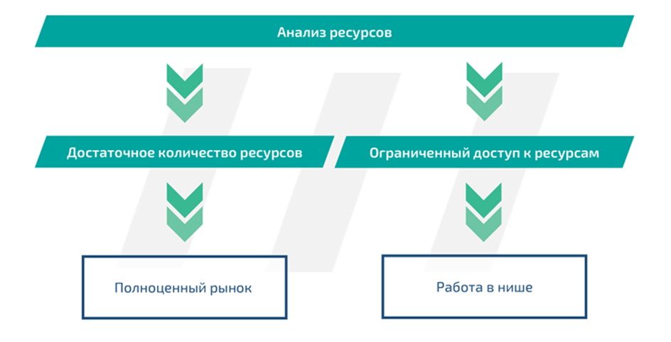 Анализ ресурсов компании для выбора вида стратегий
