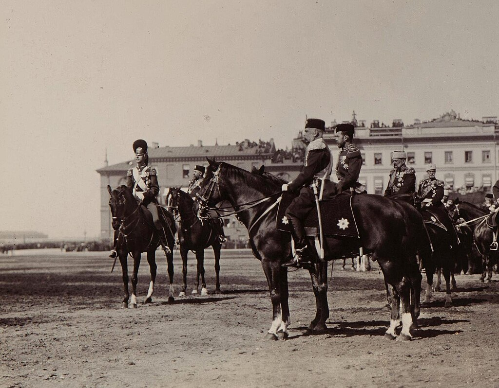 Россия. Император Николай II с имп. Австро-Венгрии Францем-Иосифом I. 1897 г.