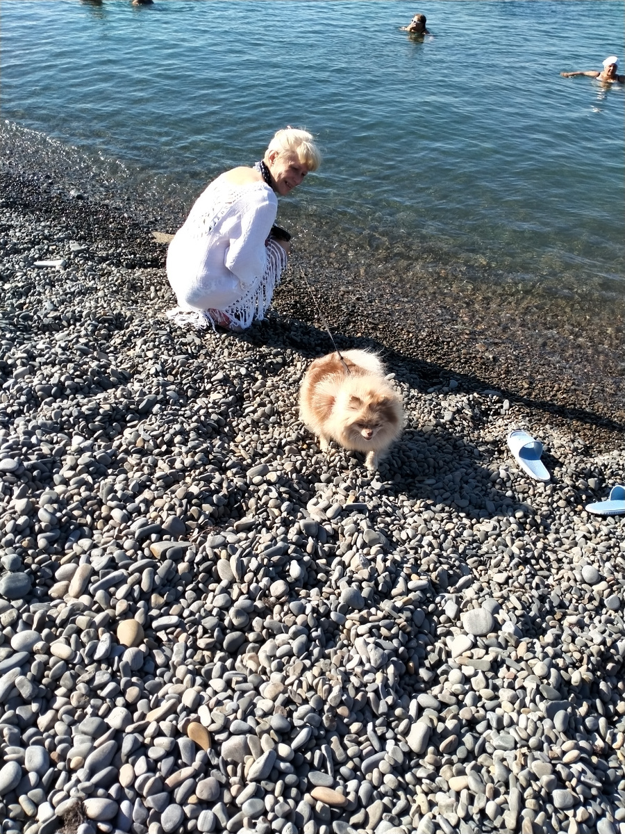 Собачка Луна с хозяйкой