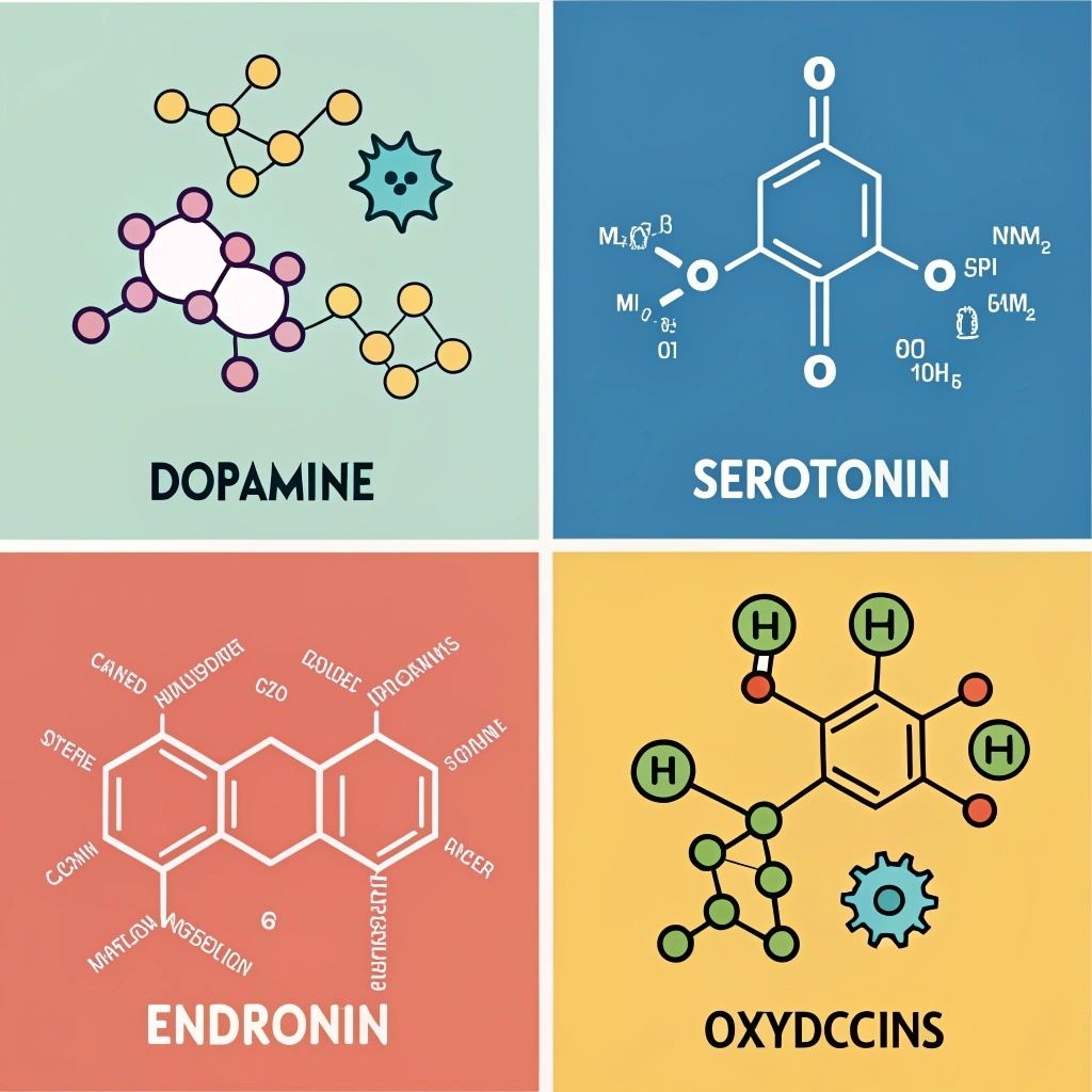 Дофамин, серотонин, эндорфины, окситоцин