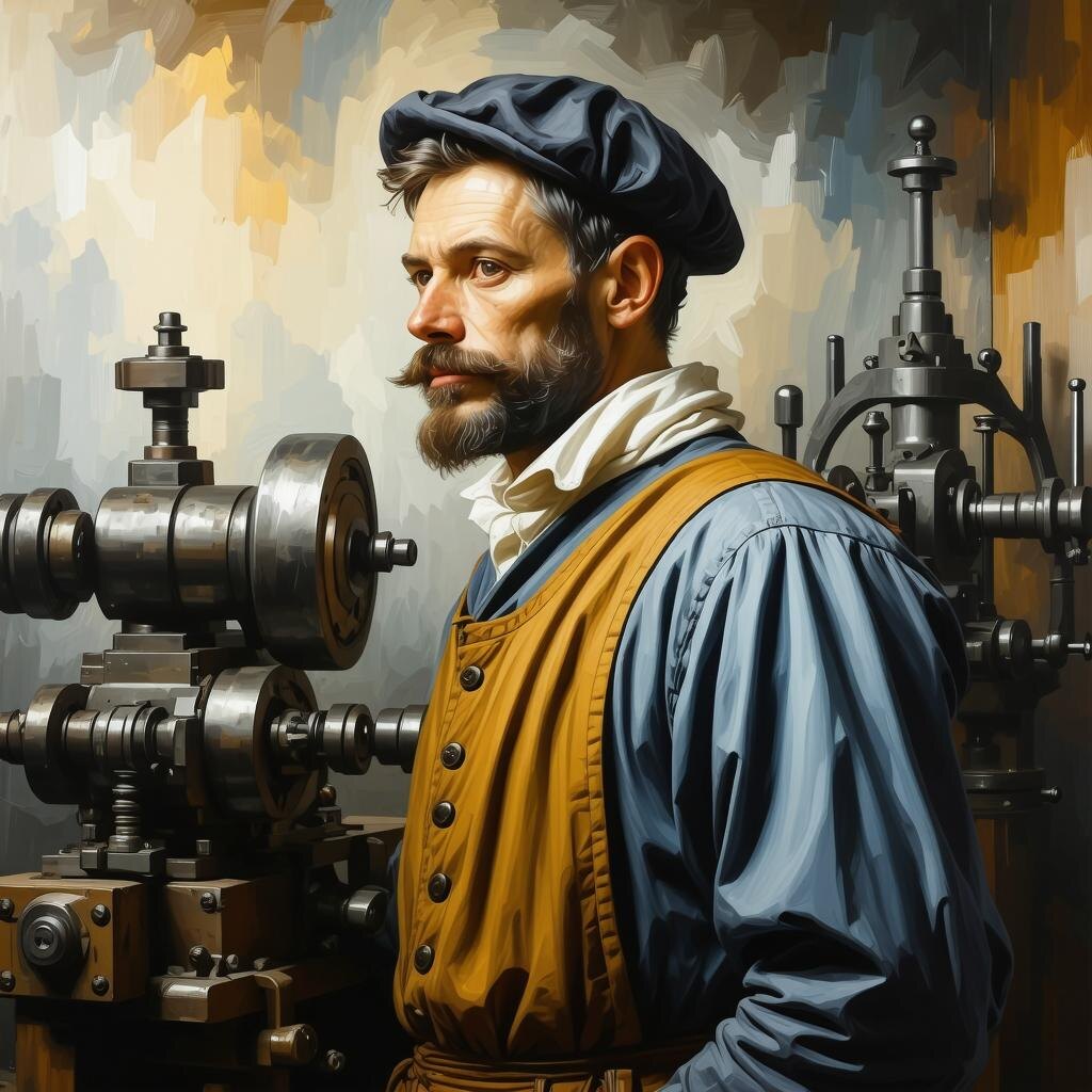 Изображение автора. Станки для обработки металла 16 века