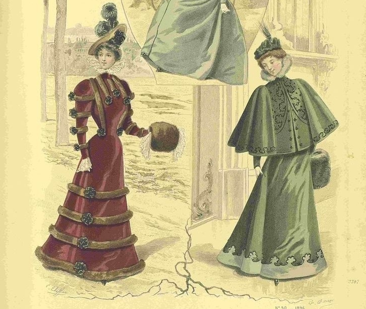 Изображение датировано 1896 годом, полная версия картинки есть в предыдущей статье, здесь же оно подрезано для того, чтобы было лучше видно шляпку