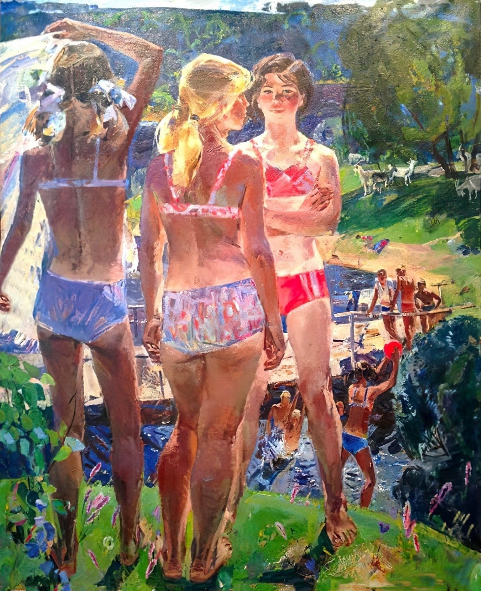 КАРТИНА ХУДОЖНИКА ЖЕМЕРИКИНА ВЯЧЕСЛАВА ФЕДОРОВИЧА " ЛЕТО " 1974 ГОД