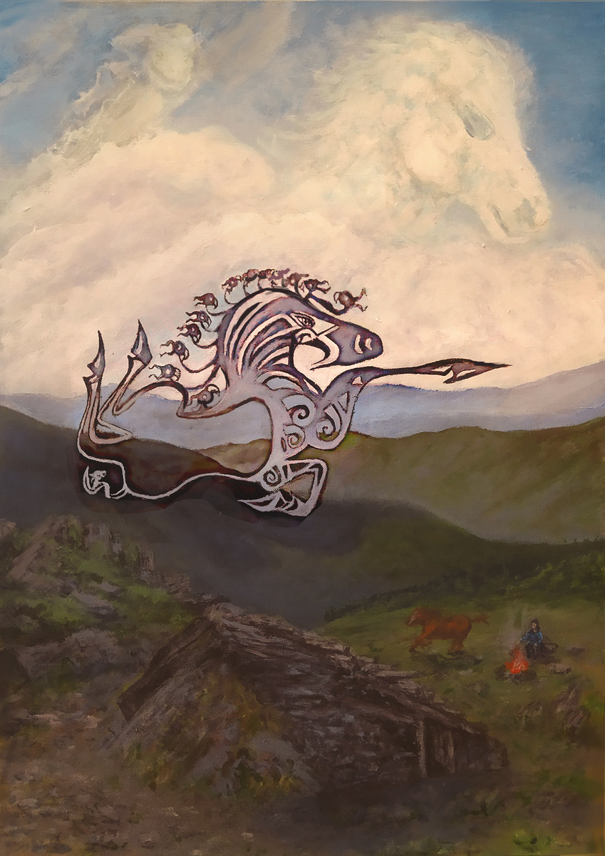 "Скакуны Алтая"_холст_акрил_автор Кожевников А.В, 2019