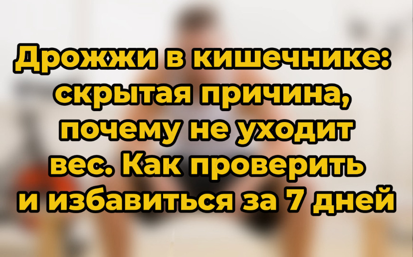 Дрожжи в кишечнике: скрытая причина, почему не уходит вес. Как проверить и избавиться за 7 дней