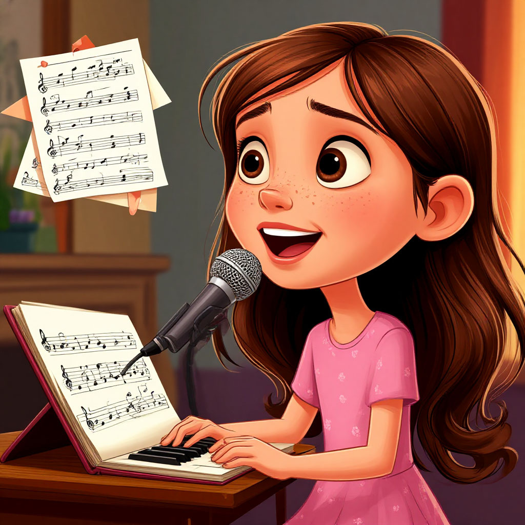 Жила-была девочка Маша. Она с утра до вечера любила петь. Пела дома, пела на улице, пела даже тогда, когда другие делали уроки.
— Зачем мне учиться? — говорила Маша. — Я стану певицей, и учёба мне не нужна!
Мама ей отвечала:
— Голос у тебя красивый, дочка. Но певице нужны не только песни, а ещё ум, терпение и знания.
Но Маша не слушала.
Однажды во сне она оказалась в удивительной стране Музыки. Там жили
весёлые ноты: До, Ре, Ми, Фа, Соль, Ля и Си.
Ноты радостно встретили Машу:
— Спой с нами, Маша!
Маша открыла рот, запела… но вдруг заметила, что песня у неё получается какой-то странной: слова путаются, рифмы не сходятся, мелодия сбивается.
— Что же такое? — удивилась девочка.
А мудрая нота Соль сказала:
— Чтобы песни звучали красиво, надо не только голос иметь, но и читать книги, знать буквы и слова, уметь считать ритм. Учёба помогает музыке зазвучать по-настоящему!
Тогда подошла нота Ми и добавила:
— Вот видишь, если не знать математики, то и такт в песне не поймёшь.
А нота Ля сказала:
— Если не читать книги, то не сможешь придумать красивые слова для песен.
Маша задумалась. Ей стало немного стыдно.
— Значит, если я хочу быть певицей, мне всё-таки надо учиться?
— Конечно! — воскликнули хором ноты. — Учёба — это твой помощник, а песни — твоя радость. Вместе они сделают тебя по-настоящему талантливой!
Проснулась Маша, взяла учебник и решила:
— Буду учиться старательно. Ведь знания и песни должны дружить!
И с тех пор Маша стала и в школе хорошо заниматься, и свои любимые песенки петь — ещё лучше, чем раньше.
Чтобы мечта сбылась, одного таланта мало. Знания делают талант сильнее и помогают ему засиять.