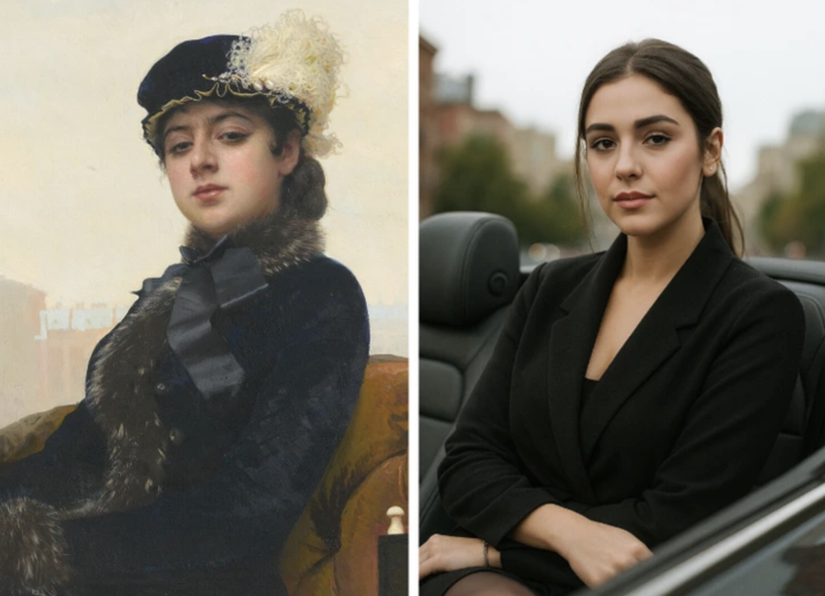 © Portrait of an Unknown Woman / Ivan Kramskoi / Tretyakov Gallery / Wikimedia Commons, AI-generated image