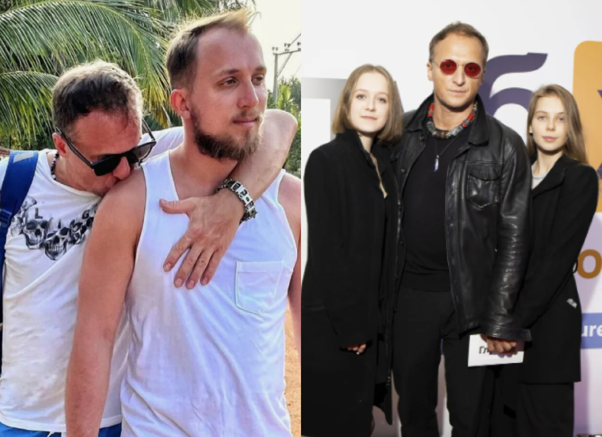 на фото Владимир Мишуков со старшими детьми