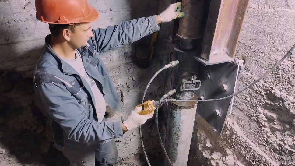     Красноярцам показали, как укрепляют фундамент аварийного дома на Бограда