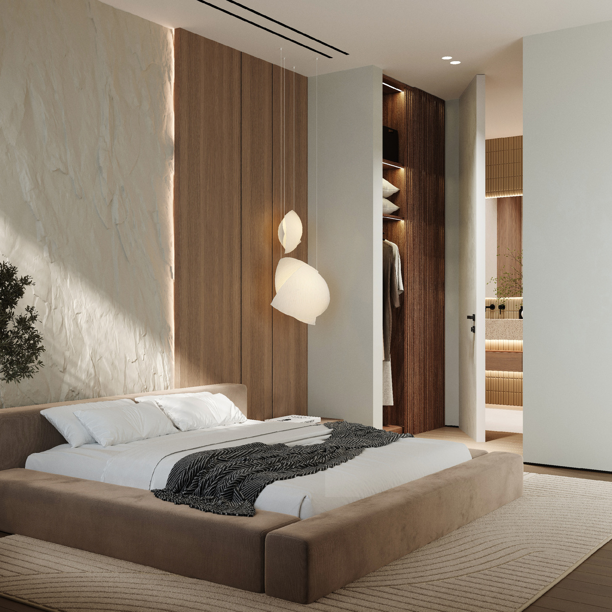 Что такое мастер-спальня в квартире на фото-примере рендеров в ЖК Пьермонт в Уфе