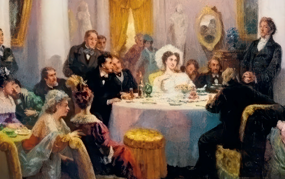 Г.Г. Мясоедов. Эскиз. Адам Мицкевич в салоне Зинаиды Волконской