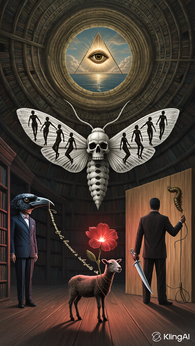 вот как ИИ собрал основые символы фильма воедино. Получилась как будто карта Таро