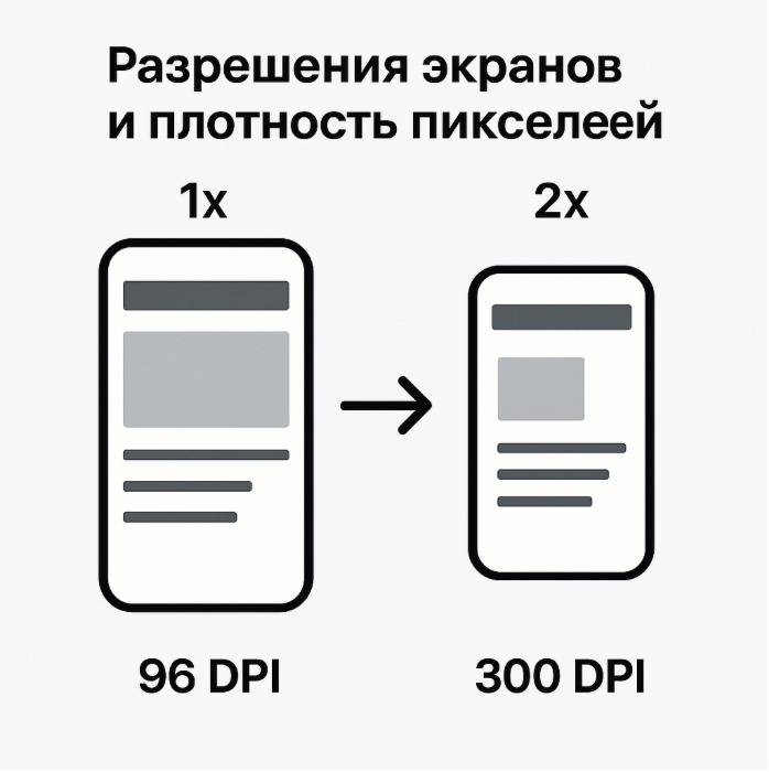 Адаптивное отображение элементов на дисплеях с разной плотностью пикселей