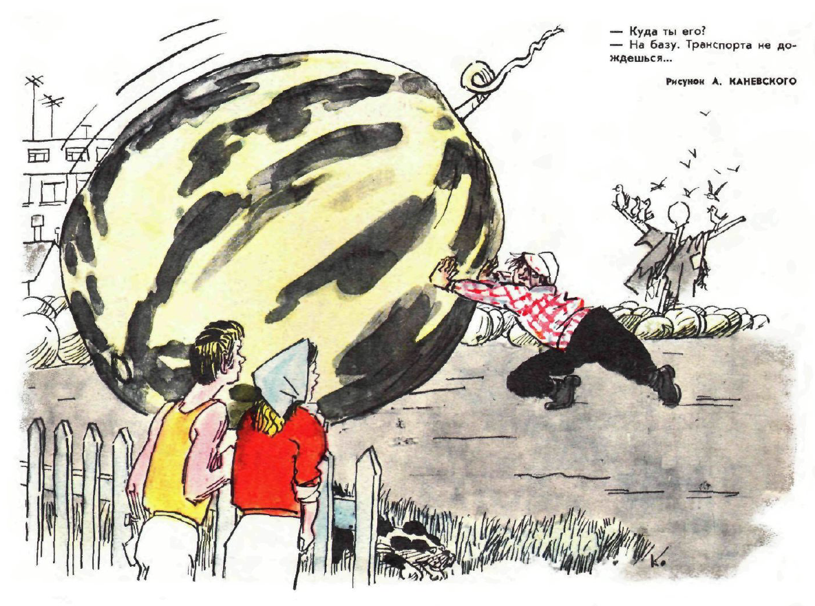 Рисунок А. Каневского. Журнал Крокодил №  22 1975 год.