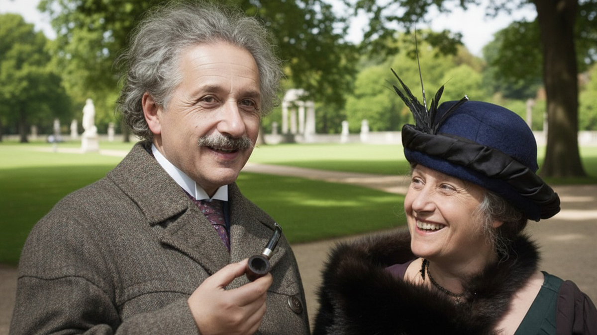 Эйнштейн с супругой