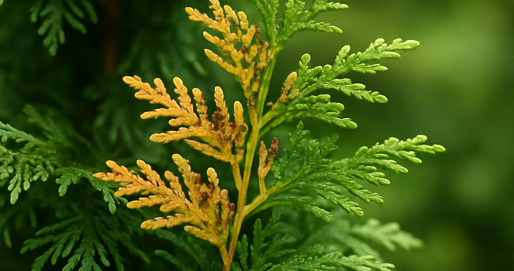 Хвойники желтеют пятнами: спасаю туи и можжевельники до морозов