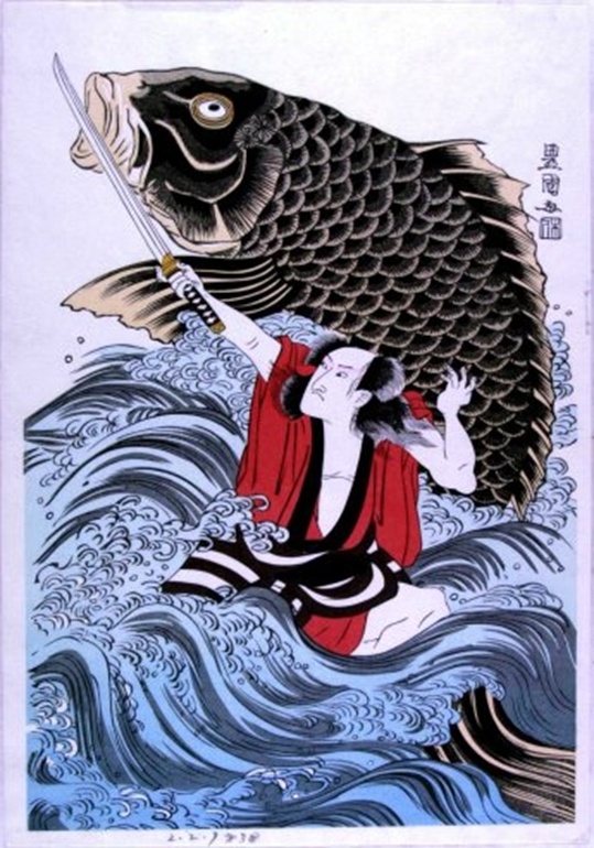 Японское художественное произведение. Легитимность Кёхати-рю: правда или сказка для развития воображения? Безымянная работа Утагавы Тоёкуни I, с сайта ukiyo-e.org