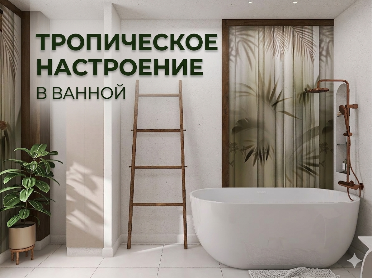 «Интерьер ванной, где главная задача — создать ощущение отдыха и спокойствия.»