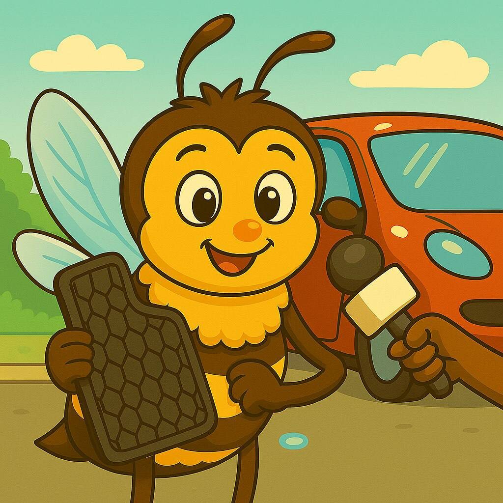 Пчелка рулит и рассказывает про важность защитных ворсовых накладок для 3D-автоковриков