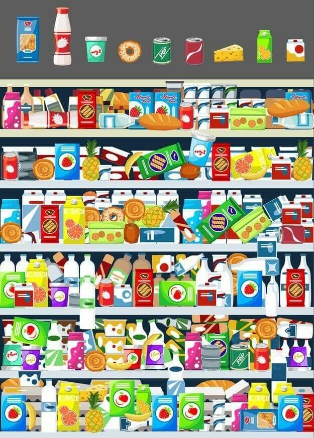 Найдите товары на полках 