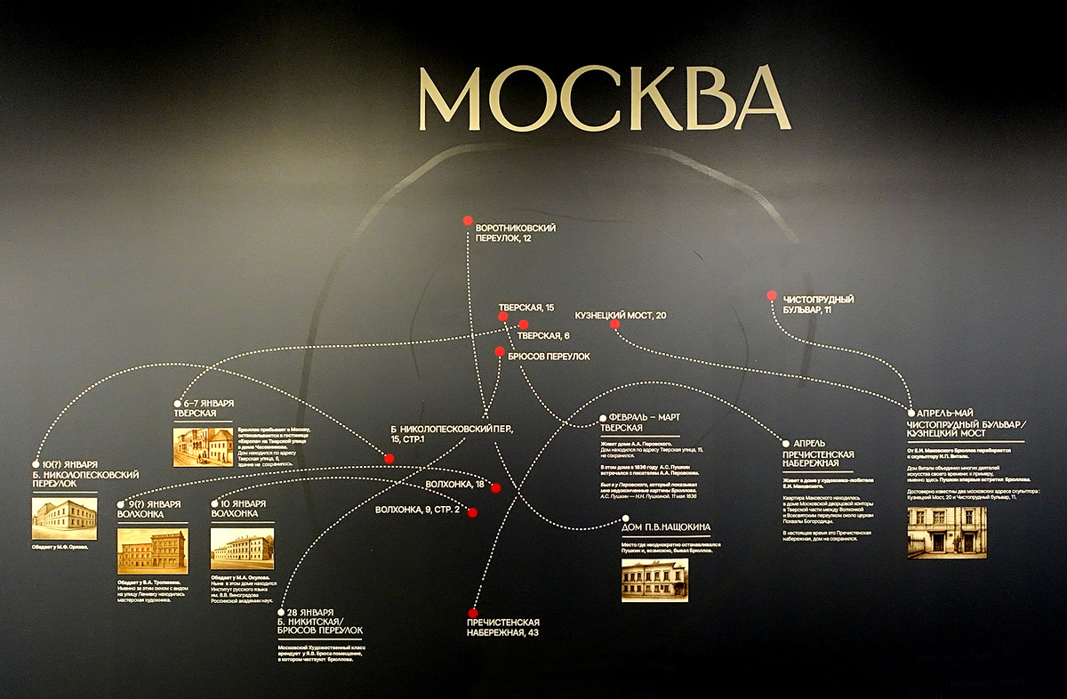 Московские адреса Брюллова в 1836. Выставка к 225-летию Карла Брюллова в Новой Третьяковке.