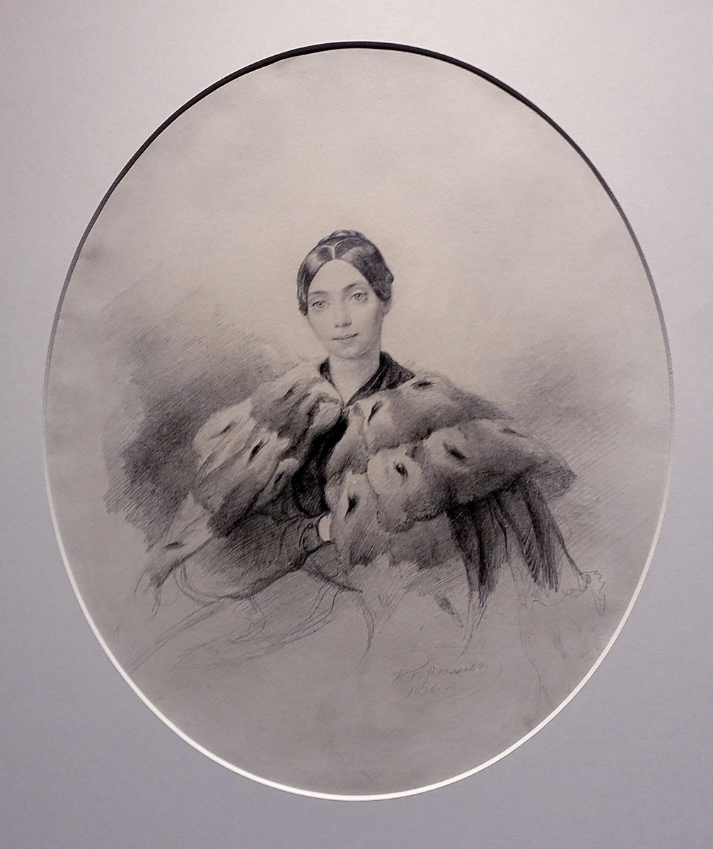 Портрет Л.К. Маковской, 1836. Карл Брюллов, бумага, графитный карандаш.