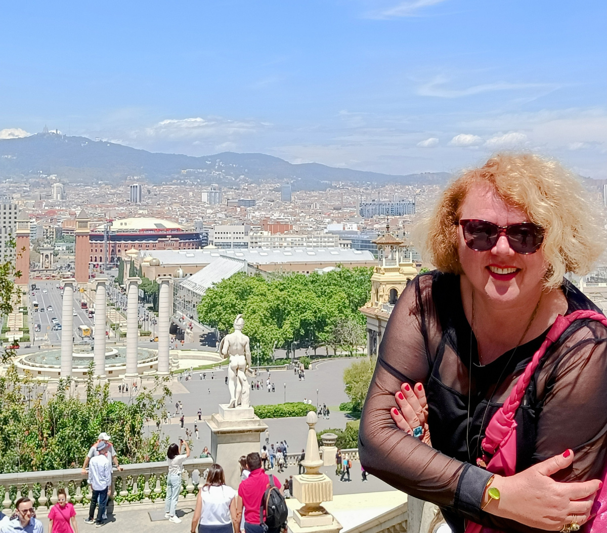 Монтжуик.Барселона. Вид с панорамной площадки Национального дворца. Фото автора 